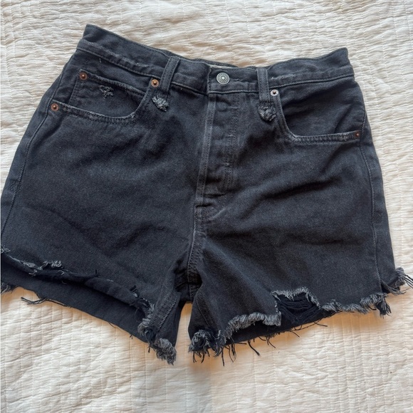 We The Free Pants - We The Free Black Jean Shorts Distressed Raw-Cut Hem